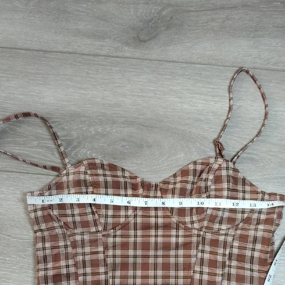 H&M Brown Plaid Camisole Top - Picture 10 of 16